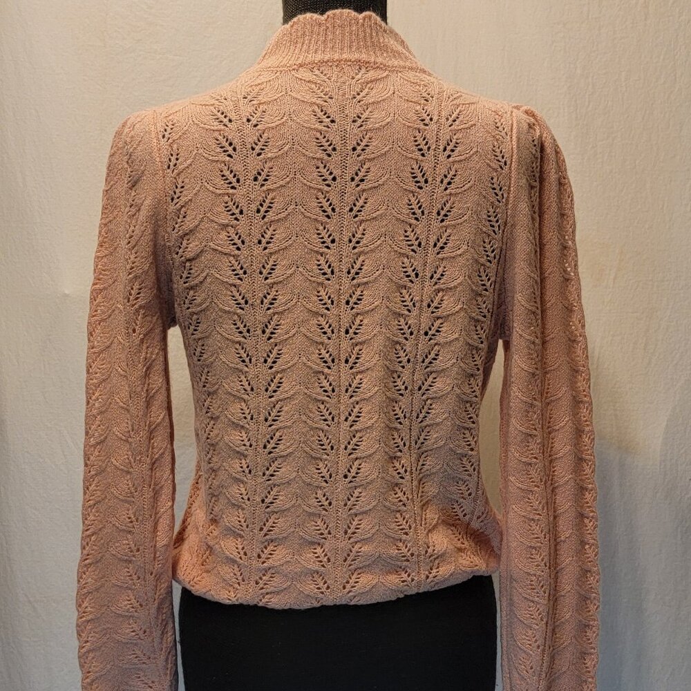 LOFT | Womens Lacy Sweater Size S - Pink - Picture 5 of 8